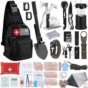 Survival Kit, Gifts for Men, Women, 251Pcs Emergency Survival Gear and Supplies